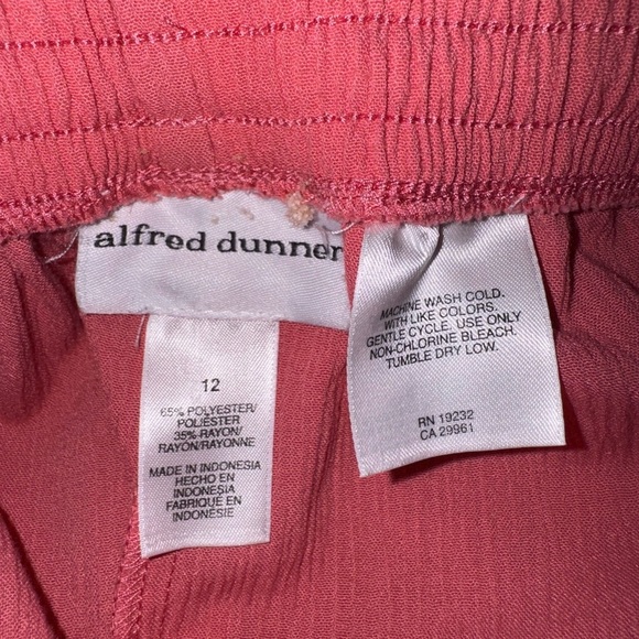 Alfred Dunner Pink Elastic Waistband Lightweight Pants - Picture 5 of 5
